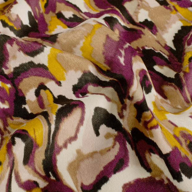 Satin Velvet stof Abstract Aubergine