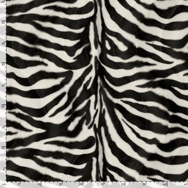 Velours fabric Zebras Off White