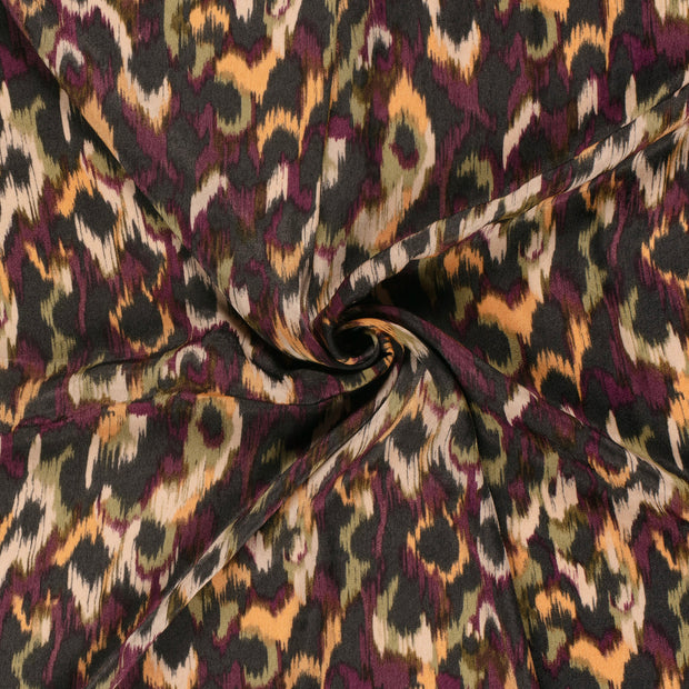 Satin Velvet tissu Aubergine imprimé 