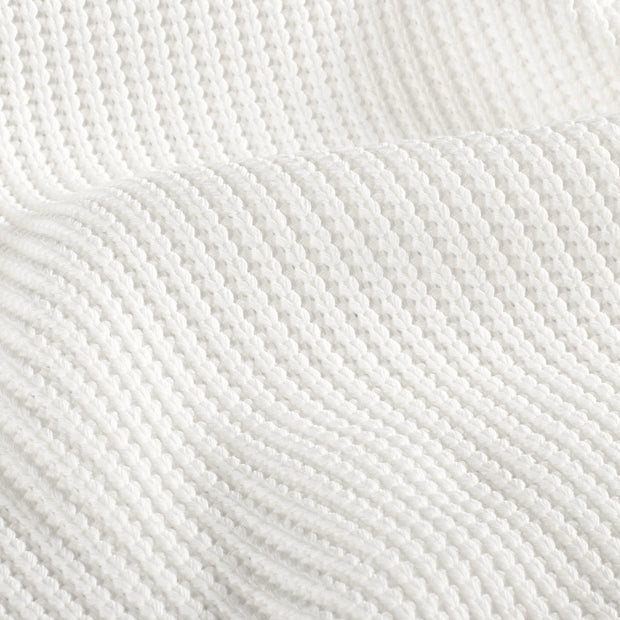 Heavy Knit fabric Cable Off White