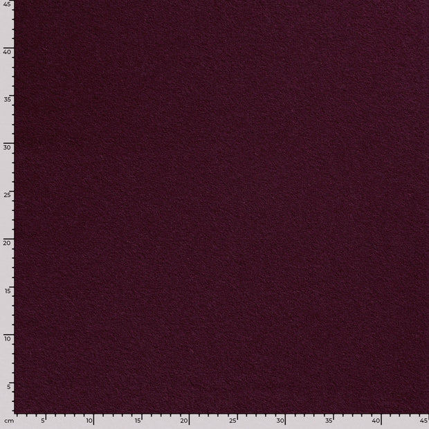 Wool Boucle fabric Unicolour Wine red