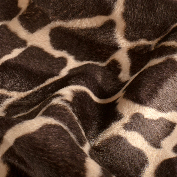 Velours fabric Giraffes Dark Brown