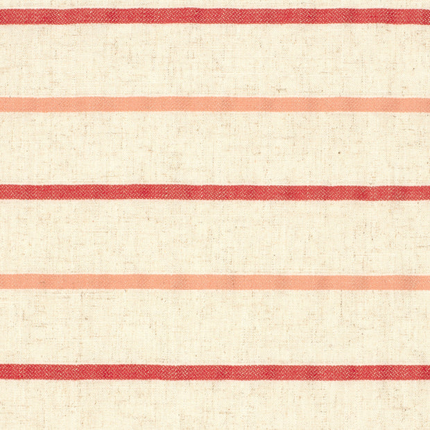 Woven Viscose Linen fabric Stripes Coral