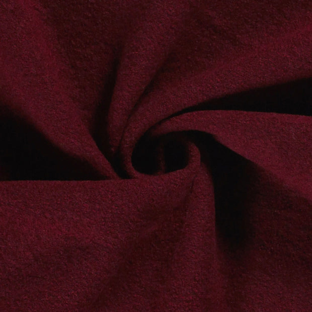 Wool Boucle fabric Unicolour Bordeaux