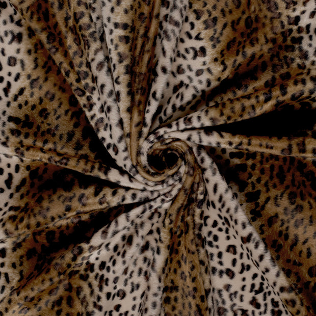 Velours fabric Brown printed 