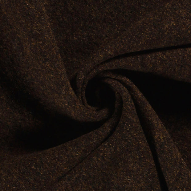 Wool Boucle fabric Unicolour Dark Brown