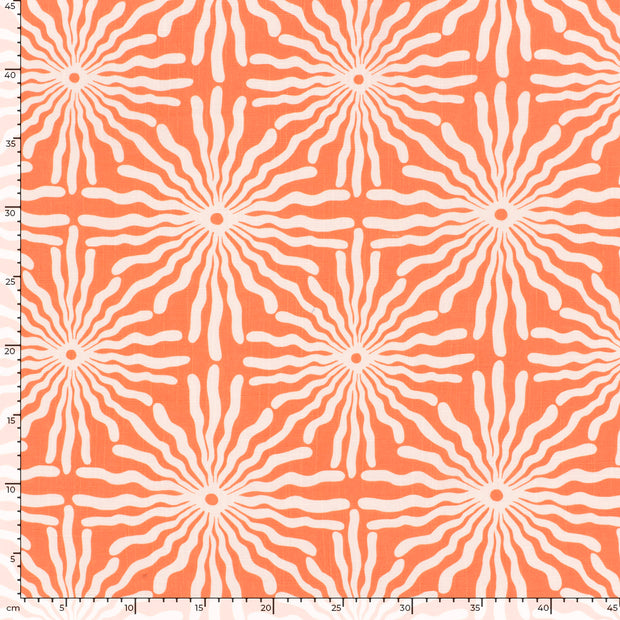 Woven Cotton Viscose fabric Suns Coral