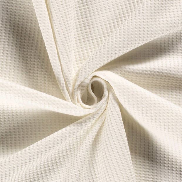 Gauffré Jersey tissu Unicolore Blanc cassé