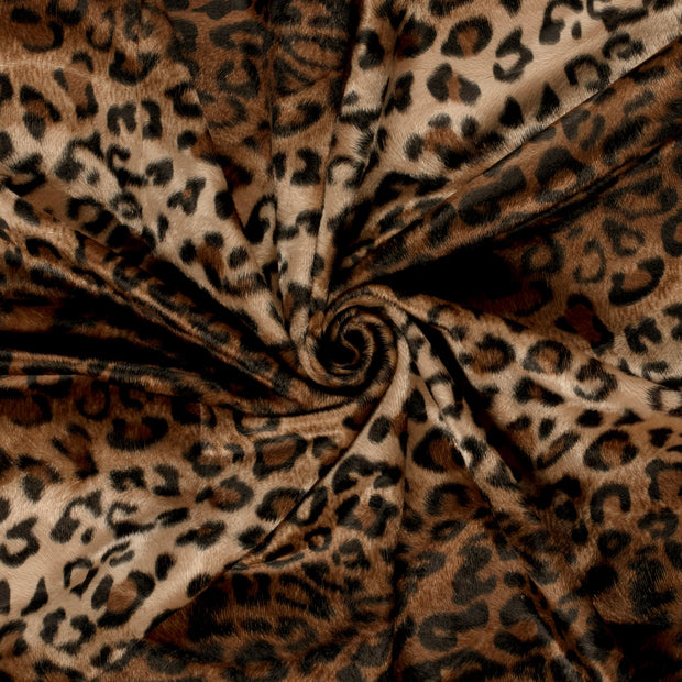 Velours fabric Brown printed 