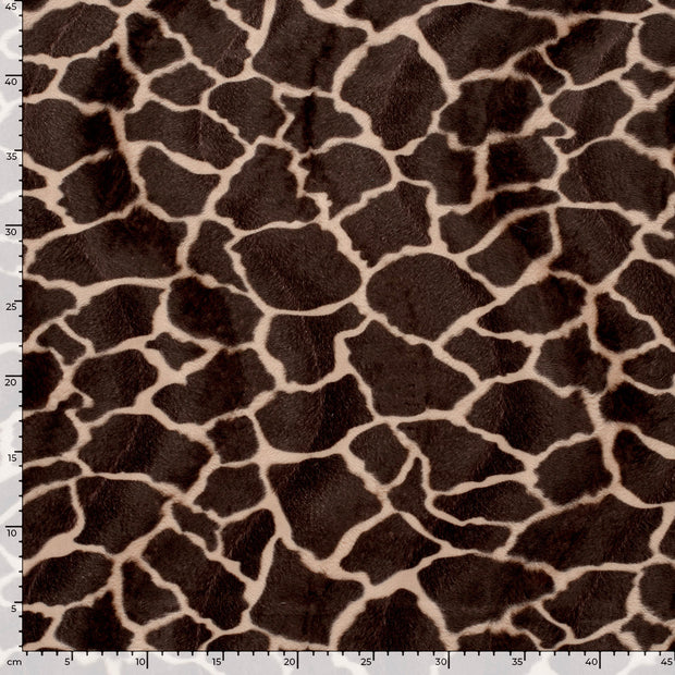 Velours fabric Giraffes Dark Brown