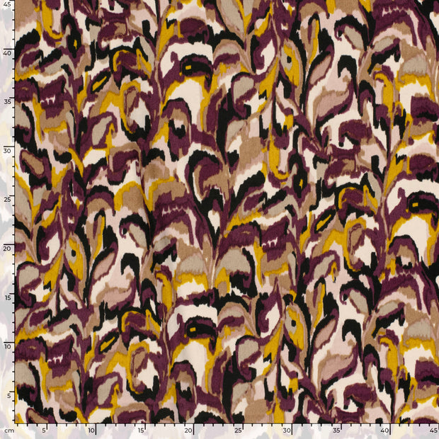 Satin Velvet fabric Abstract Aubergine