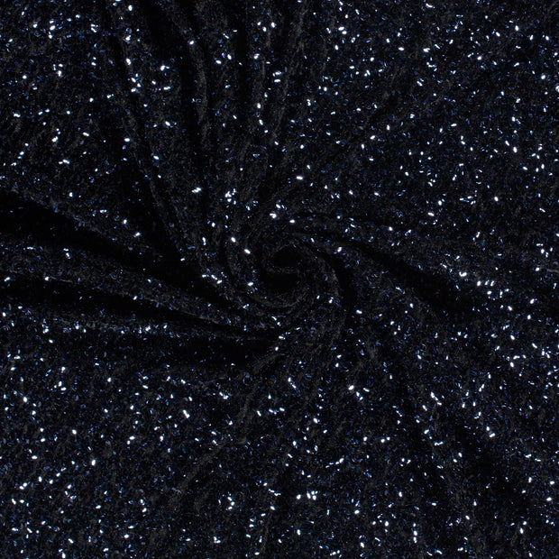 Velvet fabric Navy Sequins 