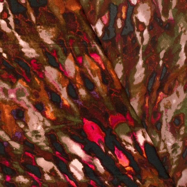 Satin Velvet fabric Abstract printed 