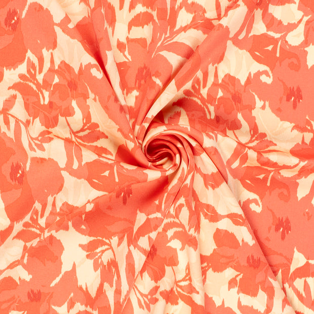 Viscose Satin fabric Salmon printed 