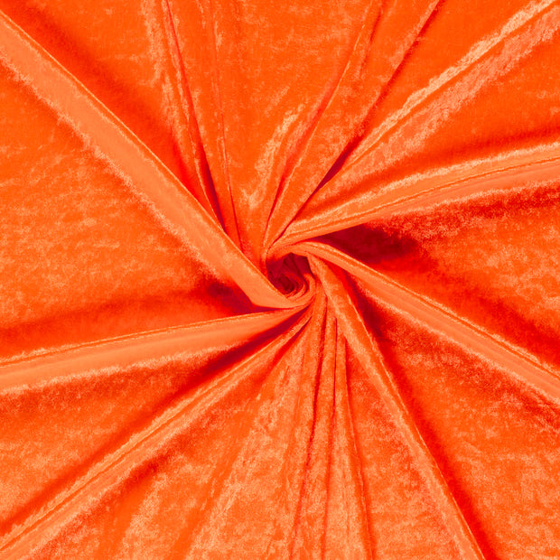 Velours tissu Orange froissé 