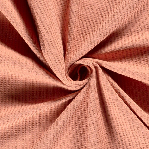 Knitted Waffle fabric Unicolour Coral