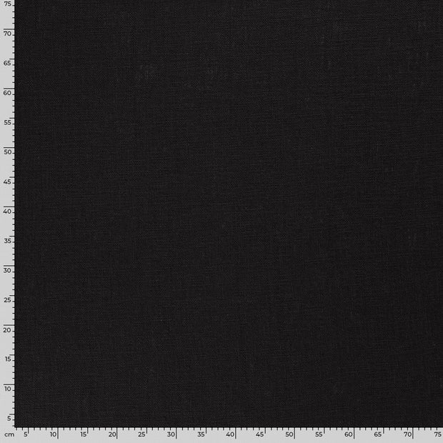 Heavy Cotton Slub fabric Unicolour Black