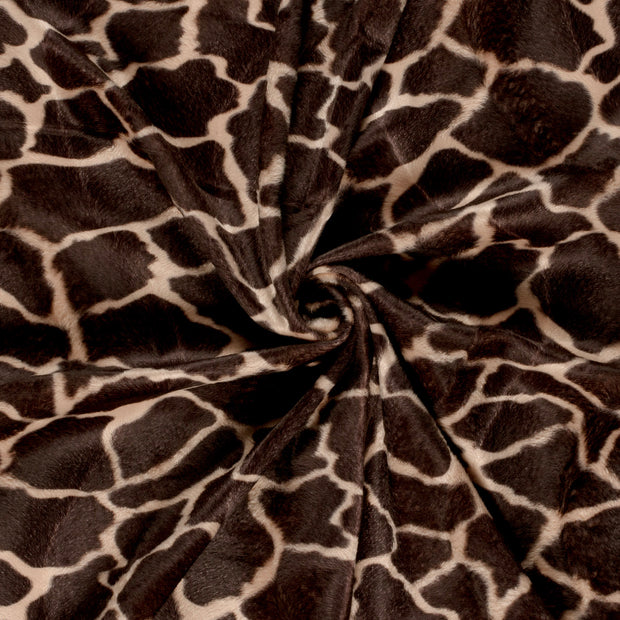 Velours fabric Dark Brown printed 