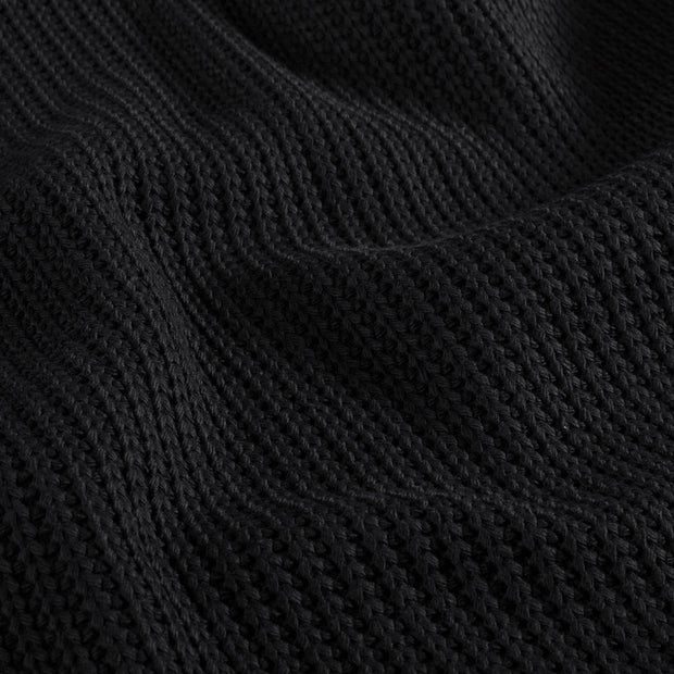 Heavy Knit fabrik Kabelstoff Schwarz