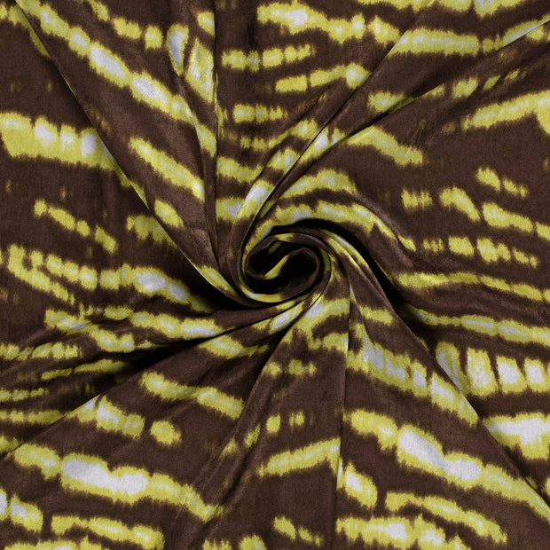 Satin Velvet tissu Marron Foncé imprimé 