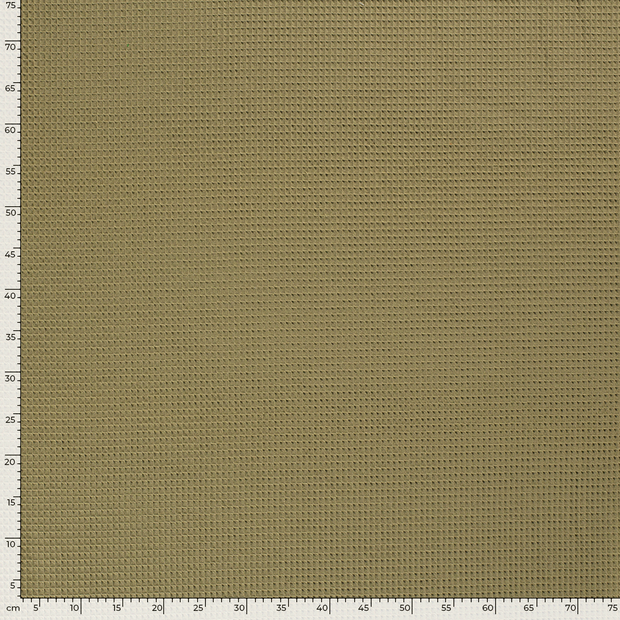 Waffle piqué fabric Unicolour Olive Green