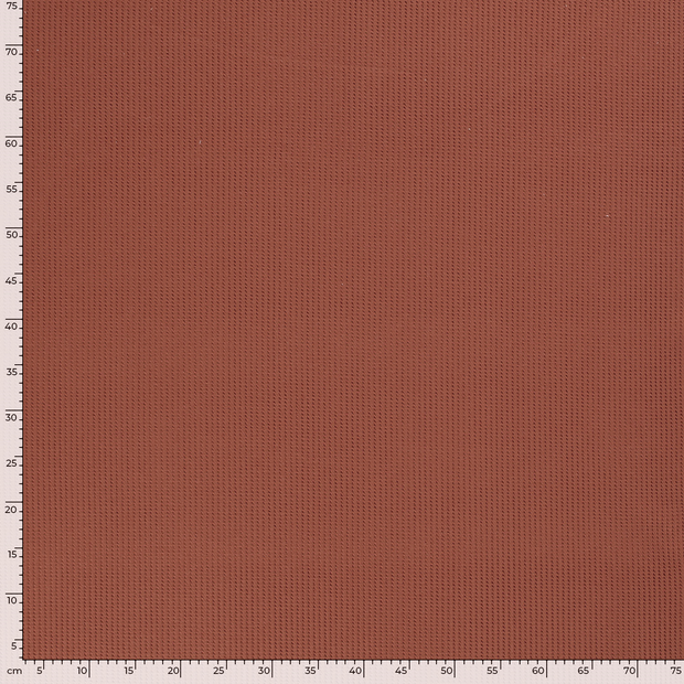 Gauffré Jersey tissu Unicolore Bois Rouge