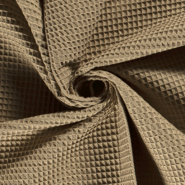 Waffle piqué fabric Unicolour Beige