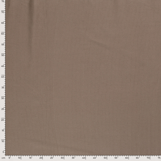 Knitted Waffle fabric Unicolour Brown Taupe