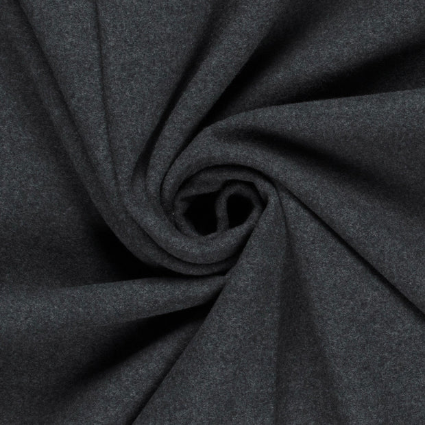 Mantel Wool Touch fabric Unicolour Dark Grey