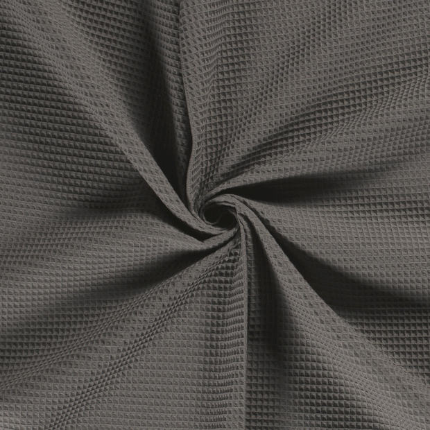 Waffle piqué fabric Dark Grey 