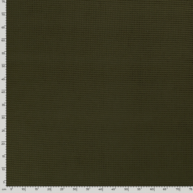 Waffle piqué fabric Unicolour Khaki Green