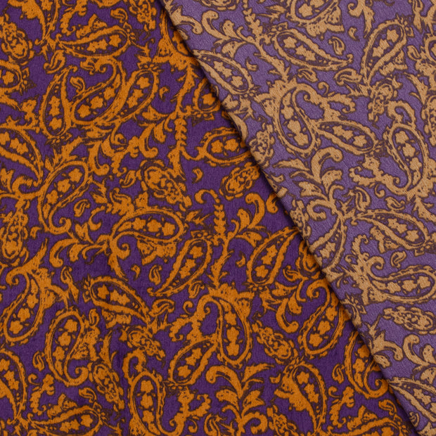 Satin Velvet fabric Paisley printed 