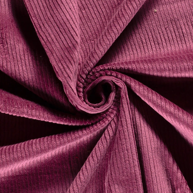 Jumbo Cord Stretch 6w fabric Unicolour Magenta