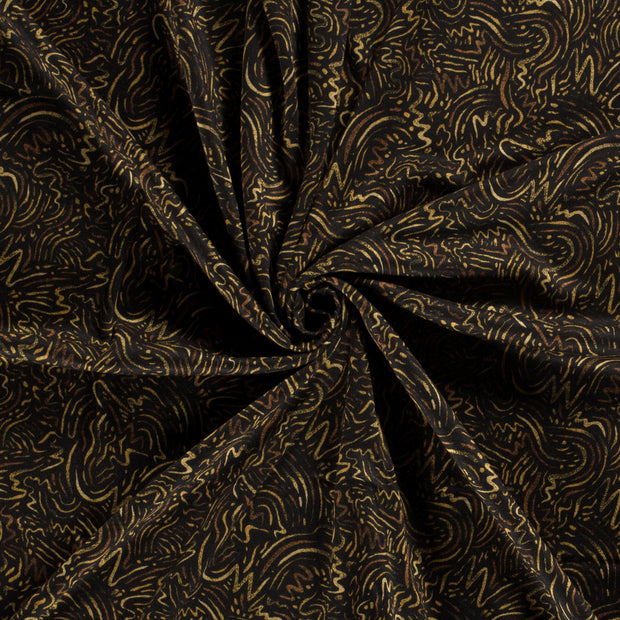 Poly Viscose Jersey fabric Camel discharge printed 