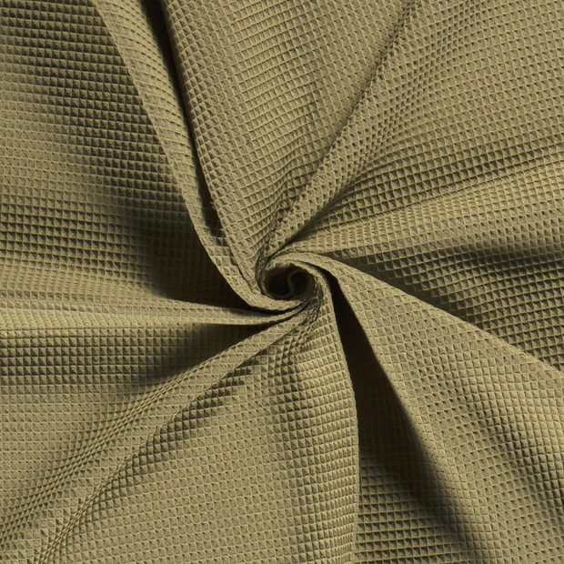 Waffle piqué fabric Olive Green 