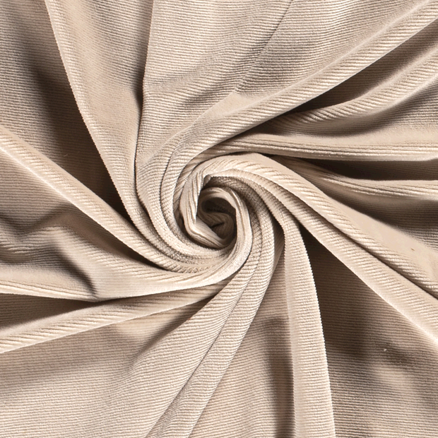 Velvet fabric Rib Beige