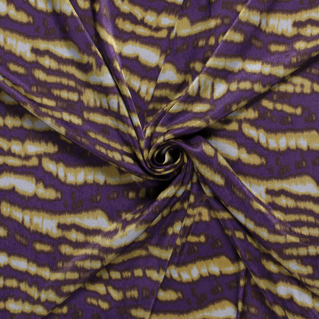 Satin Velvet fabric Purple printed 