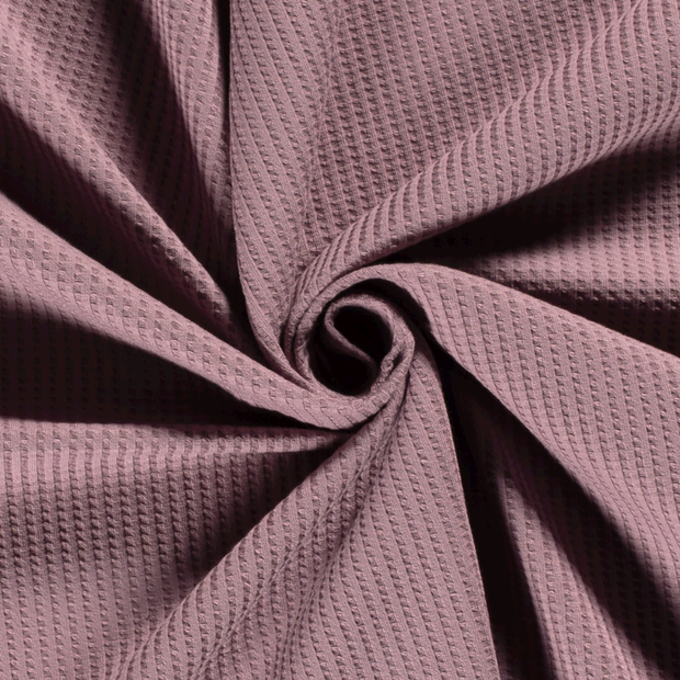 Knitted Waffle fabric Unicolour Mauve