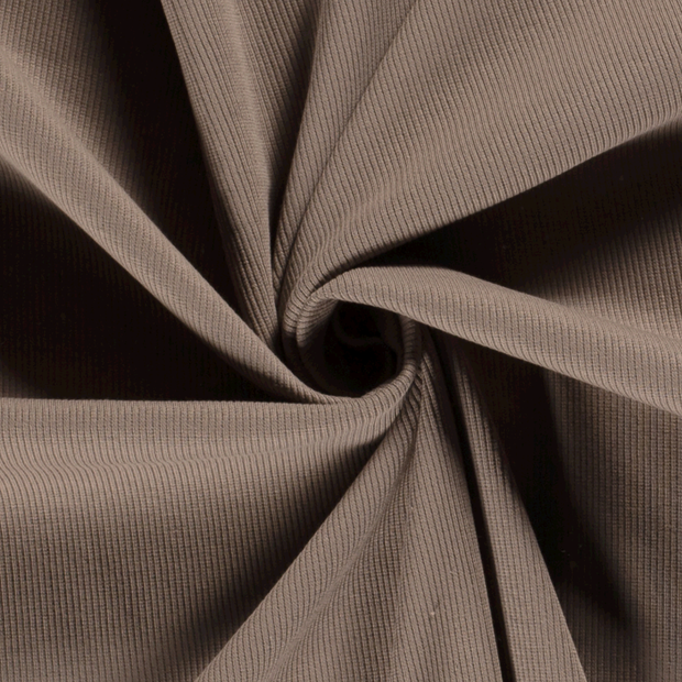 Rib Jersey fabric Unicolour Brown Taupe