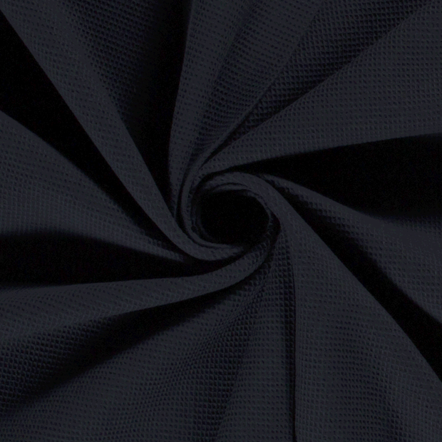 Waffle piqué fabric Unicolour Navy