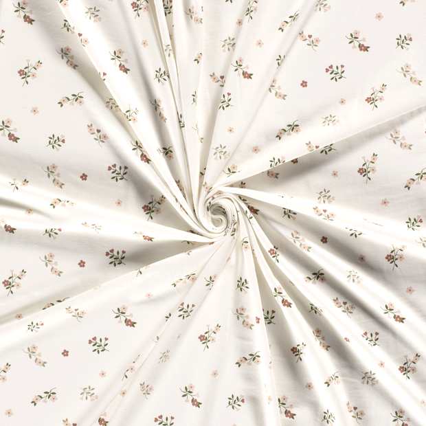 Cotton Jersey fabric Off White printed 