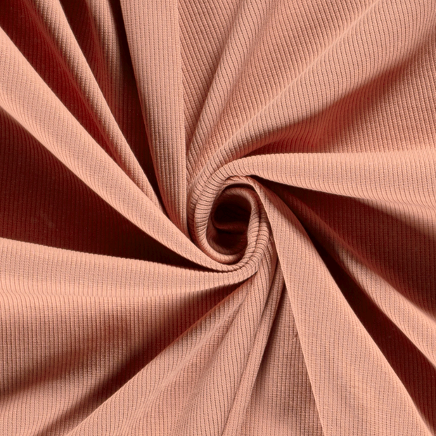 Rib Jersey fabric Unicolour Coral