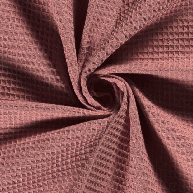 Waffle piqué fabric Unicolour Old Pink