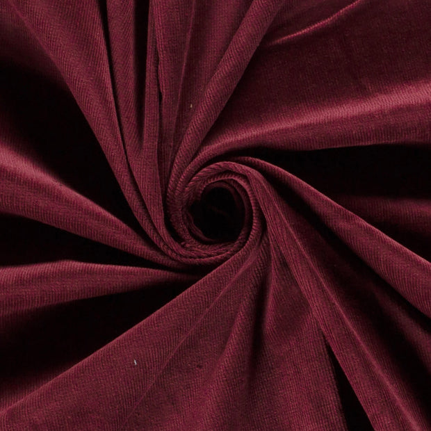 Needlecord Stretch 16w fabric Unicolour Bordeaux