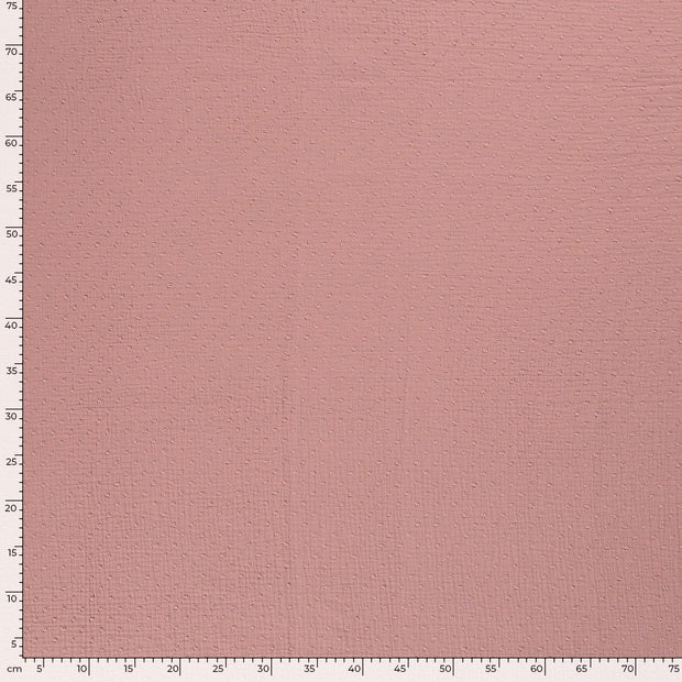 Muslin fabric Dots Mauve