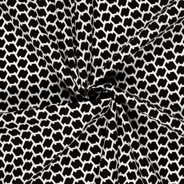 Cotton Satin fabric Black printed 