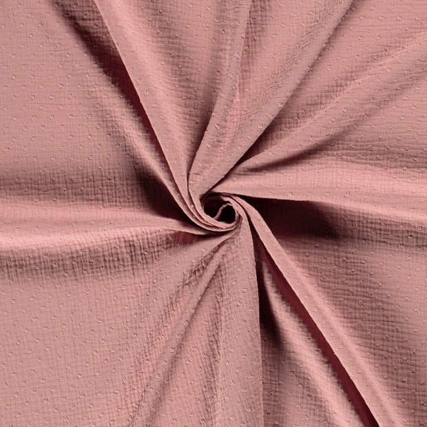 Muslin fabric Mauve dobby 