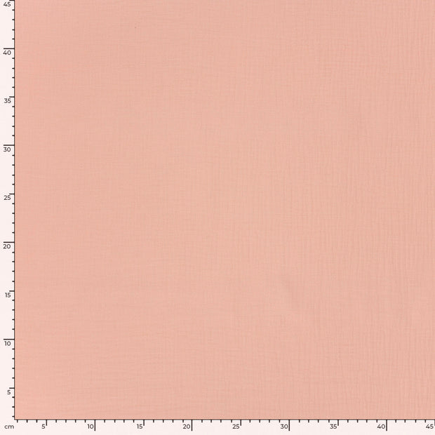 Muslin fabric Unicolour Salmon