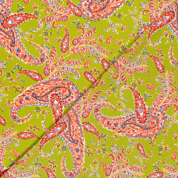 Polyester Bubble stof Paisley bedrukt 