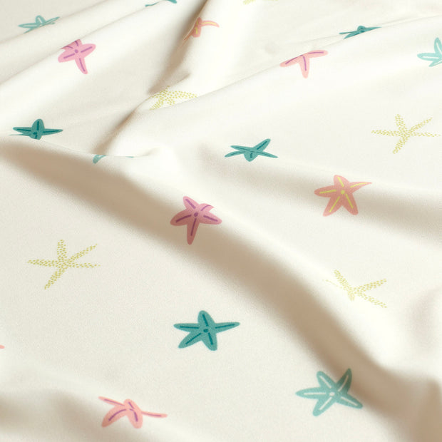 Swimwear Jersey UPF50 Recycled fabric Stars Off White